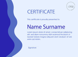 Elegant Blue Wave Achievement Certificate
