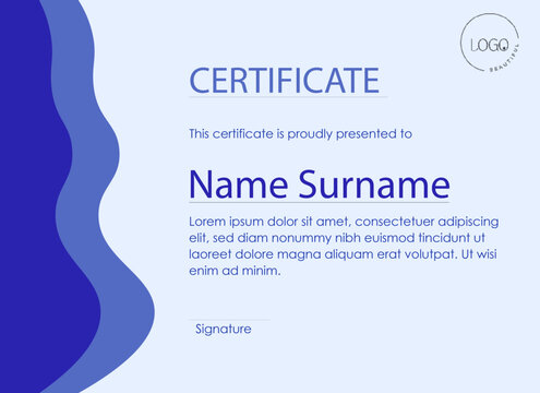 Elegant Blue Wave Achievement Certificate