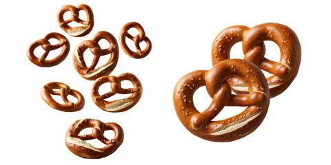 Fototapeta premium Salted Soft Pretzel Bakery Baked Snack Food, Bread, Isolated Transparent png