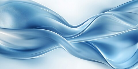 Fototapeta premium Abstract background with flowing waves in white and blue