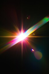 chromatic lens flare on a black background