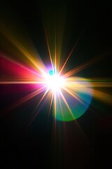 Obraz premium chromatic lens flare on a black background