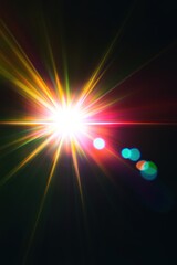 chromatic lens flare on a black background