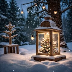 A stunning arrangement of Christmas decorations is beautifully displayed, creating a festive atmosphere. The vibrant colors of red, green, gold, and silver fill the scene.