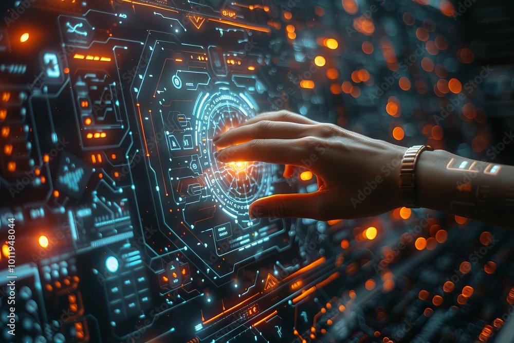 Aufkleber human interaction with ai leveraging machine learning and big data for business solutions