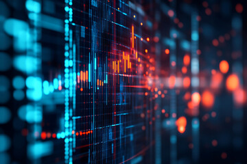 Futuristic Digital Data Stream Visualization