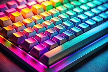 Fototapeta premium Close-up view of a modern keyboard showcasing keys and design details for technology and office use