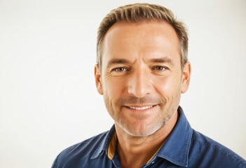 portrait of an adult man. Freelancer entrepreneur isolated on white background
