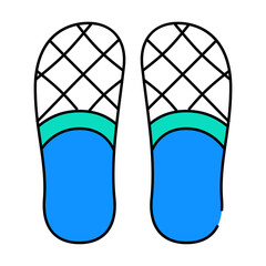 slippers shoes line icon vector. slippers shoes sign. isolated symbol illustration