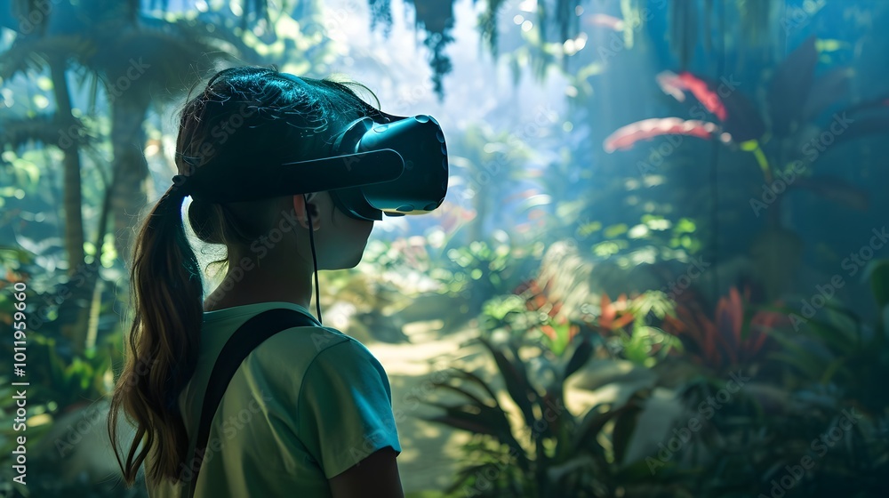 Poster virtual reality geography class exploring ecosystems and biomes
