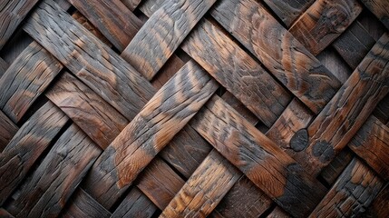 Abstract wooden background with interwoven structure --no text and people, human --chaos 10 --ar 16:9 Job ID: f96ddb07-669d-42dc-bbc2-a21ad7f36c98
