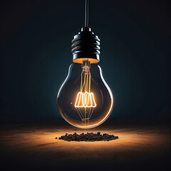 Glowing light bulb fuels ideas of innovation