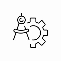 drawing compass gear icon sign vector