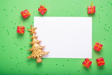 christmas greeting card with christmas tree