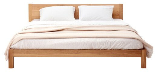 PNG Minimal bed furniture bedroom white background.