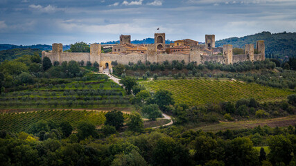 Fototapeta premium view of the city, Monteriggioni, Italy