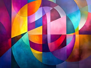 Obraz premium An image with geometric shapes and strong colors that expresses emotions