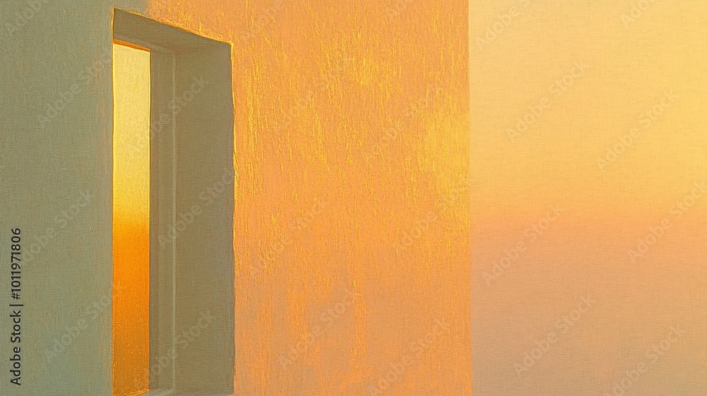 Poster sunlight streams through the window filling the space with a warm glow