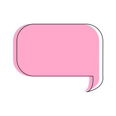 Simple pink speech bubble for communication design or illustrative use in creative projects