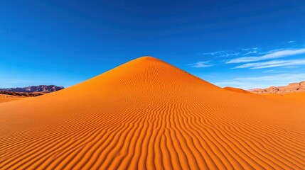 Fototapeta premium A photostock images of a sandy desert with rolling dunes under a bright sky