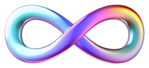 Obraz premium PNG Iridescent infinity symbol white background accessories technology.