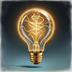 Glowing light bulb fuels ideas of innovation