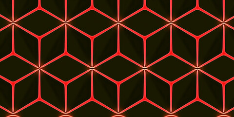 seamless artistic pinkish red hexagonal geometric pattern art design