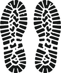 shoe prints icon silhouette design vector art illustration