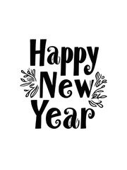 Hand drawn lettering Happy New Year , New year card