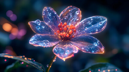 Glowing Glass Flower Illustration