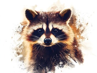 Obraz premium A portrait of an racoon in an unusual style, Aquarell-Illustration