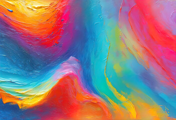 background twisted textures of 3D pearlescent neon glass and metal in abstract chaotic structure