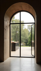 view archy framed large old halzenut glass doors lux modern classic japandi kitchen airy illuminated