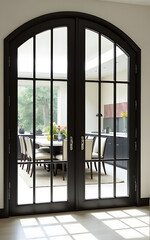 glass doors image elegant feature large arched design adds classic yet modern architectural element space