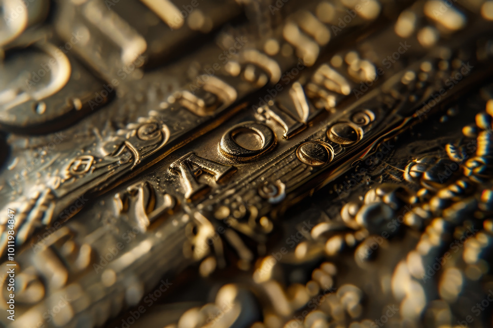 Fototapete a close up of a coin with the numbers 24 and 0 on it