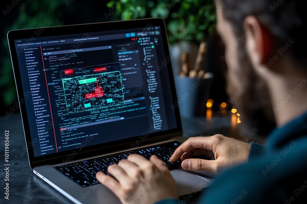 Poster A phishing email open on a laptop screen, with confidential information being unknowingly sent, symbolizing one of the most common methods of data theft
