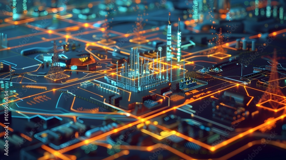 Poster high tech smart grid hub monitoring and managing renewable energy network flows