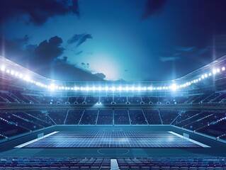 Futuristic Smart Grid Powered Sports Stadium With Sustainable Energy Solutions