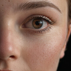 Obraz premium Extremely close up portrait of a young woman