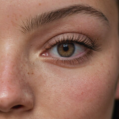 Fototapeta premium Extremely close up portrait of a young woman