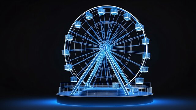 3d wireframe model of a Ferris wheel design concept background