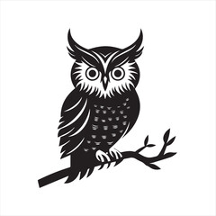 owl on white background,owl, bird, cartoon, animal, illustration, vector, cute, character, nature, art, design, drawing, wing, halloween, beak, feather, eyes, branch, fun, funny, wise, wild, icon,