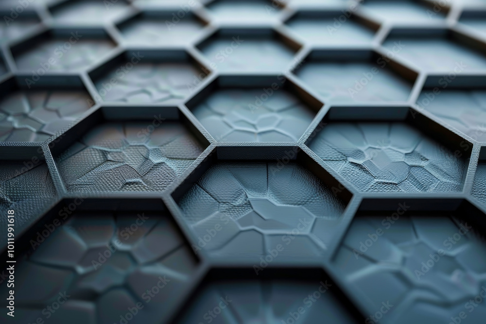 Aufkleber a close up of a black and grey hexagonal pattern