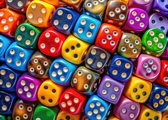 Colorful Dice Faces Displayed in Various Arrangements for Games and Educational Use in Illustrations