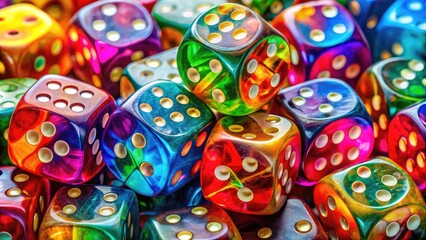 Colorful Dice for Drawing Creative Prompts and Inspiration in Artistic and Game Design Activities