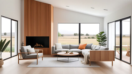 boho farmhouse home interior design modern living room