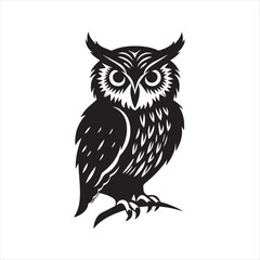 owl on white background,owl, bird, cartoon, animal, illustration, vector, cute, character, nature, art, design, drawing, wing, halloween, beak, feather, eyes, branch, fun, funny, wise, wild, icon,