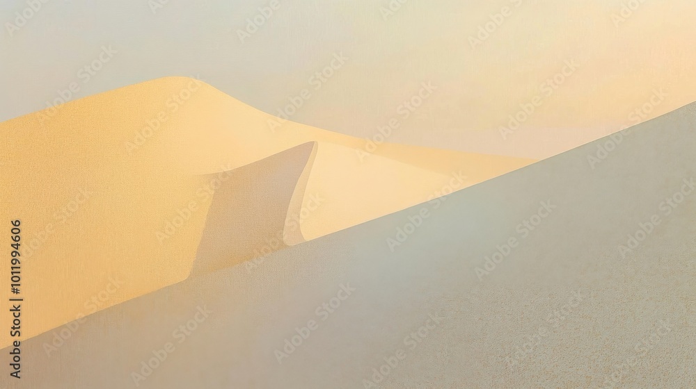 Poster soft creamy tones blend harmoniously creating an abstract view of gentle hills and shapes