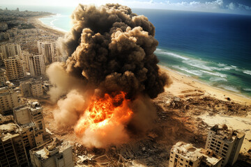 massive explosion in the city 