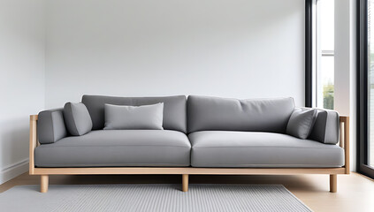 grey sofa graces modern living room
